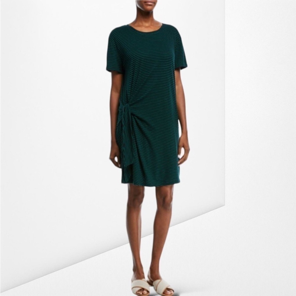 Vince Striped Side Tie Knot Jersey Dress | S